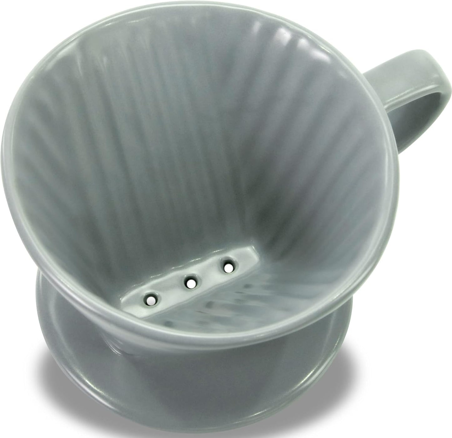 Pour Over Ceramic - Coffee Dripper Ceramic Coffee Maker with 3 Holes Flat Bottom, Porcelain Slow Filter Cone for Travel, Camping, Office, Home, Coffee Maker Brew…