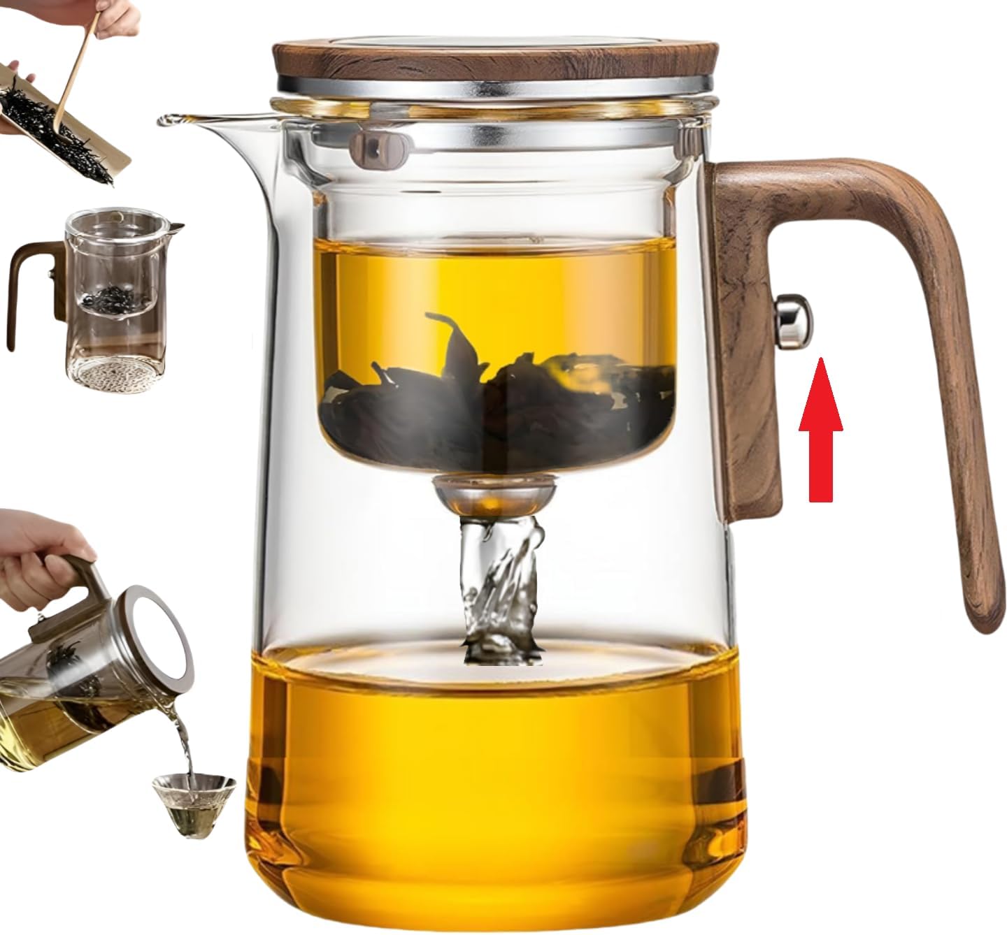 Enchanti Tea Pot, Creative Witchcraft Magic Glass Teapot, Detachable Loose Tea Glass Tea Infuser, Ideal for Tea Steeper-34oz (approx. 1000 ml)