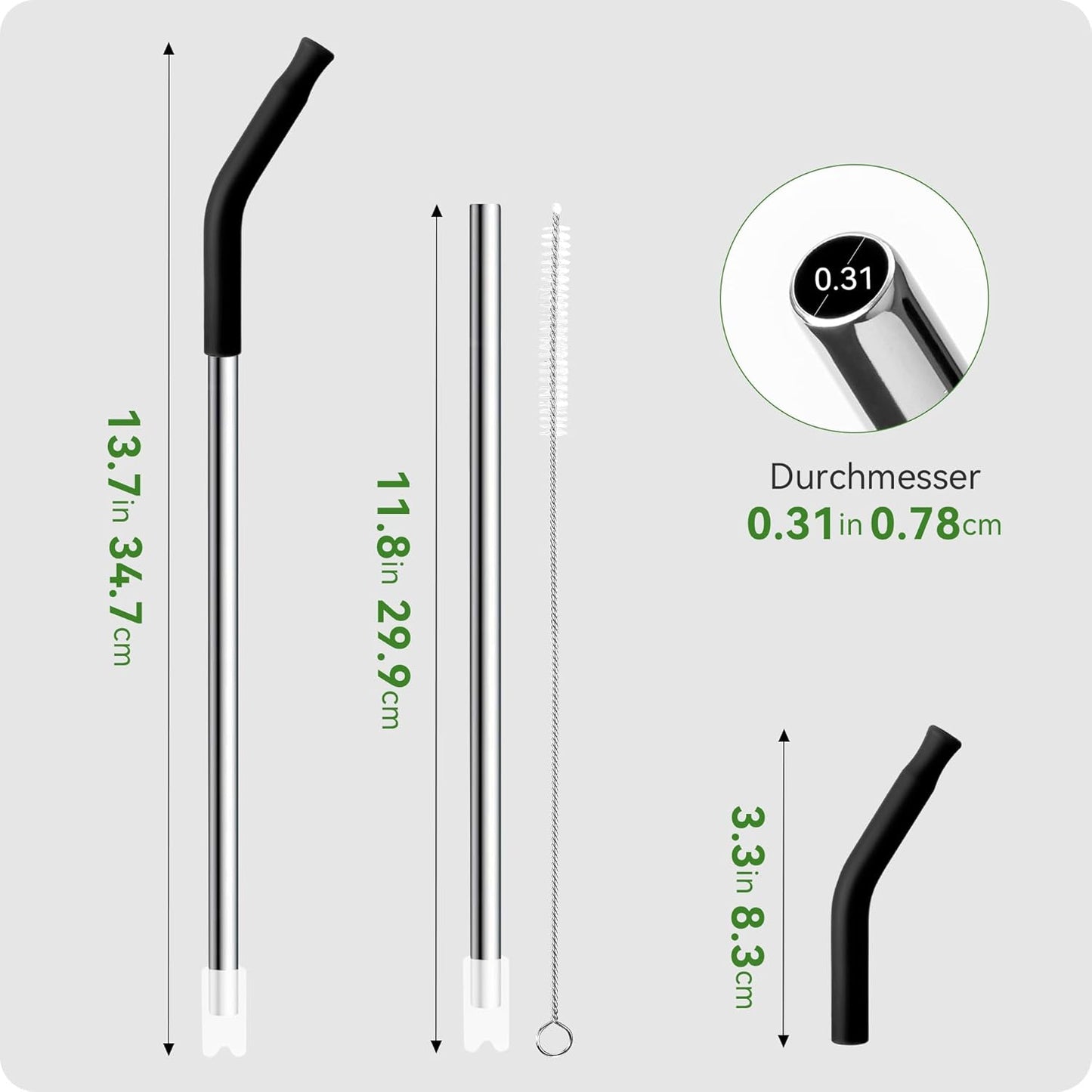 Snowfall Metal Straw for Stanley 30 OZ, 2 Pcs Reusable Long Stainless Steel Drinking Straws with Silicone Tip, 1 Straw Brush, BPA Free (Purplish Pink)