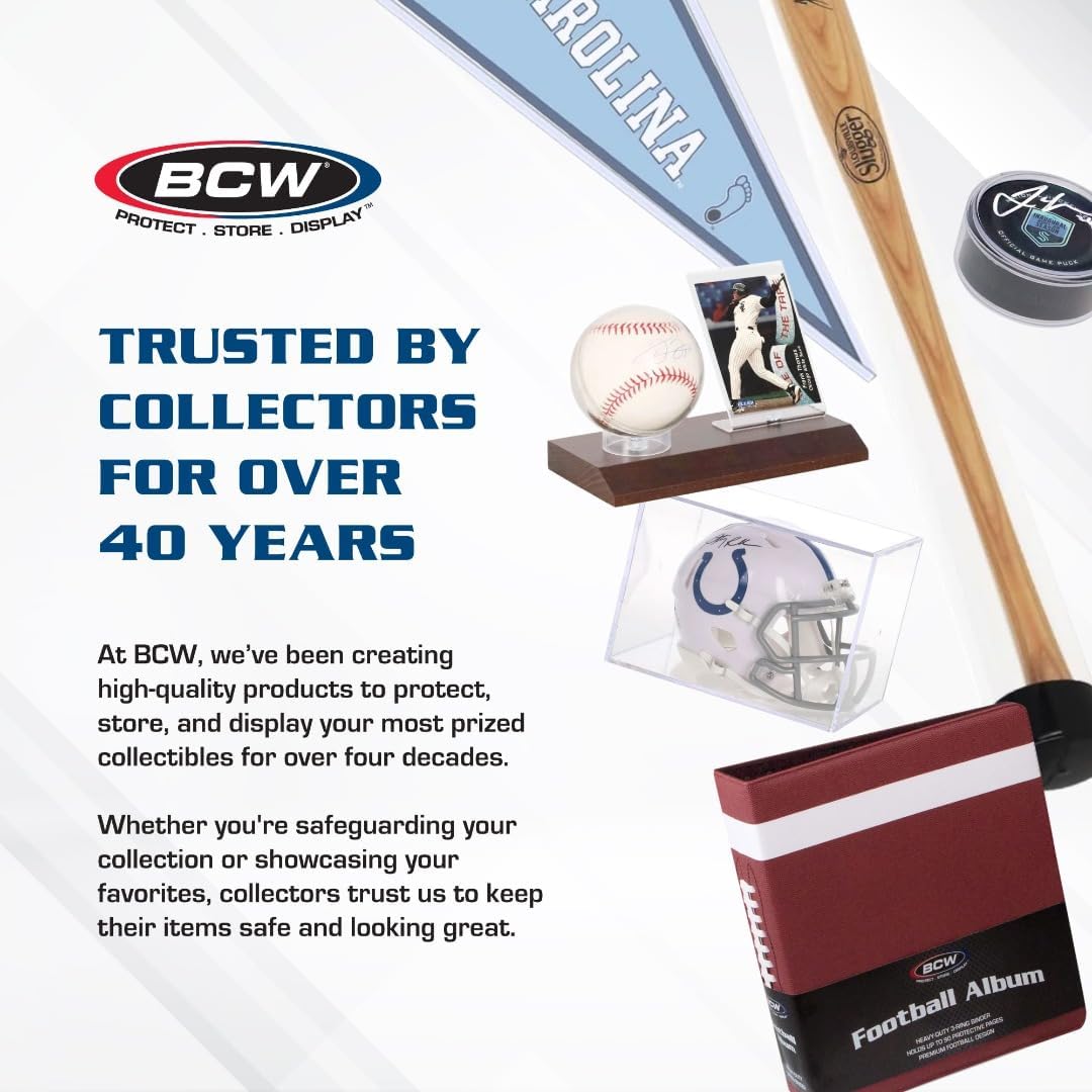BCW Acrylic Hockey Puck Display Case - 3 Pack | Deluxe Puck Holder with Black Base & Clear Cover | Perfect for Regulation-Sized Hockey Pucks | High Clarity Acrylic
