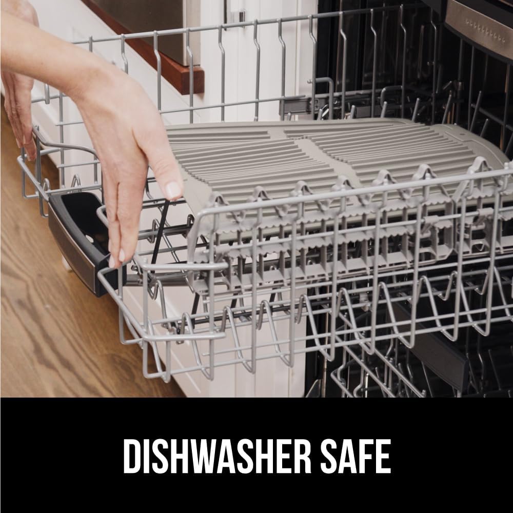 GORILLA GRIP 100% BPA-Free Patented Silicone Dish Drying Mat for Kitchen Counter, 18x24 Inch, Water Catching Ribbed Design, Easy Clean Waterproof Sink Liner, Heat Resistant, Fits Under Rack, Almond