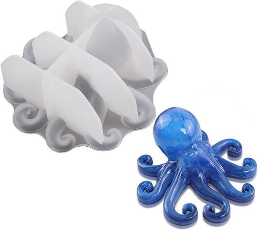 Octopus Resin Mold, Gasusen 3D Sea Animals Octopus Silicone Molds for Epoxy Resin Casting, Soap Candles Making, Home Decor Gifts, DIY Craft