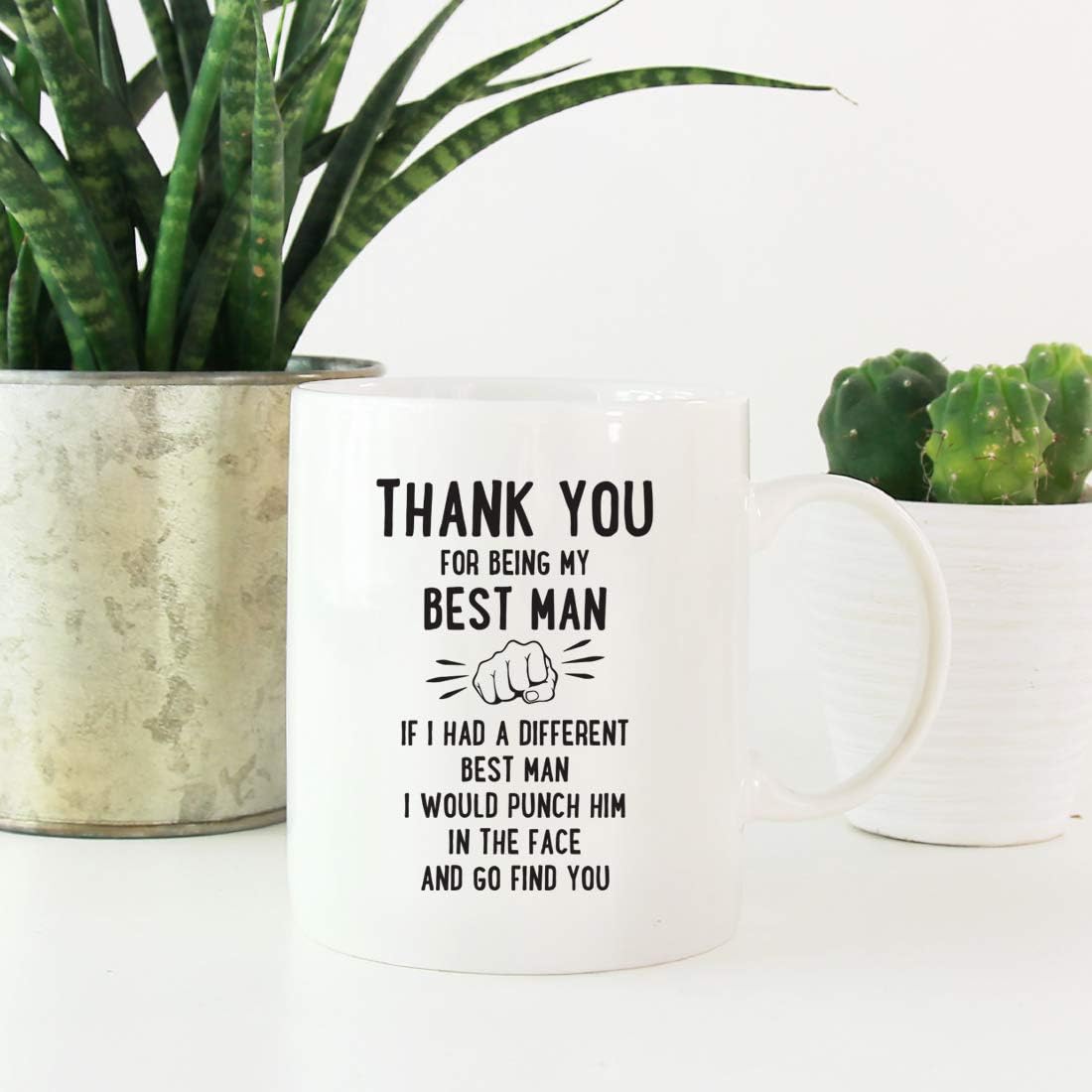 Andaz Press Funny Family 11oz. Coffee Mug Gift, Thank You for Being My Best Man, Punch in Face, 1-Pack, Christmas Birthday Drinking Cup Present Ideas