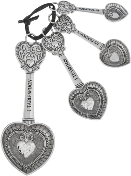 Ganz ER48885 Hearts Zinc Measuring Spoon- 4 piece set