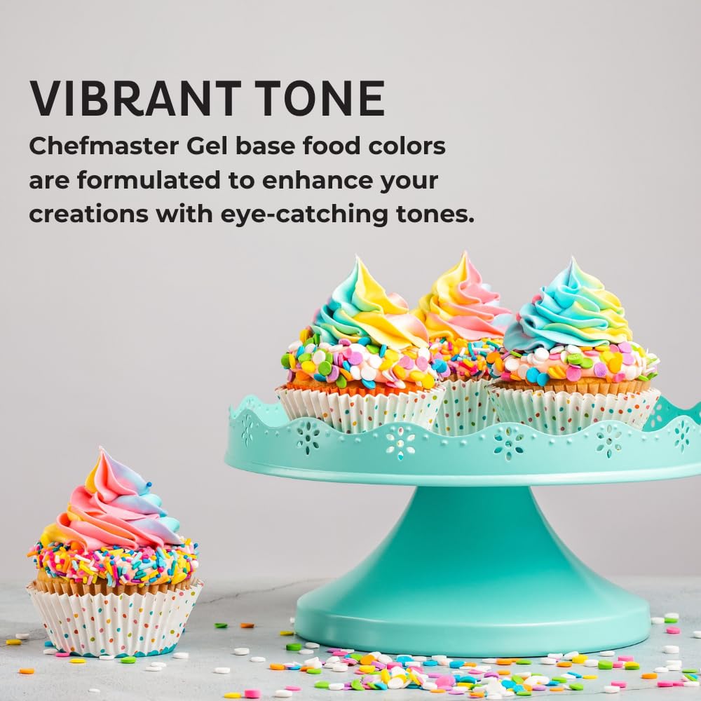 Chefmaster Super Red Gel Food Coloring | Vibrant Color | Professional-Grade Dye for Icing, Frosting, Fondant | Baking & Decorating | Fade-Resistant | Easy-to-Use | Made in USA | 1 oz