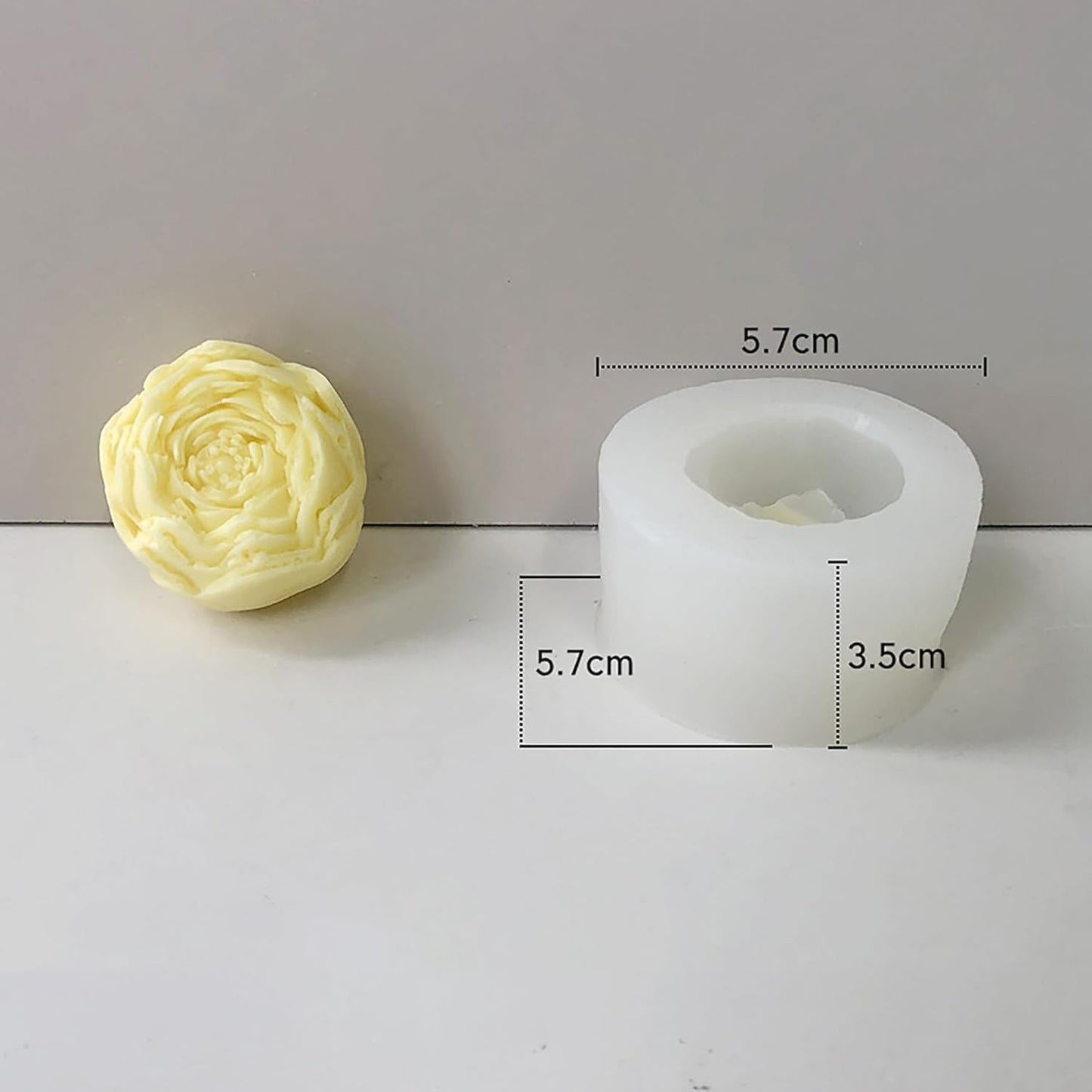 Rose Ball 3D Round Flower Peony Resin Casting Molds - Silicone Mold for Candle Making & Home Decor
