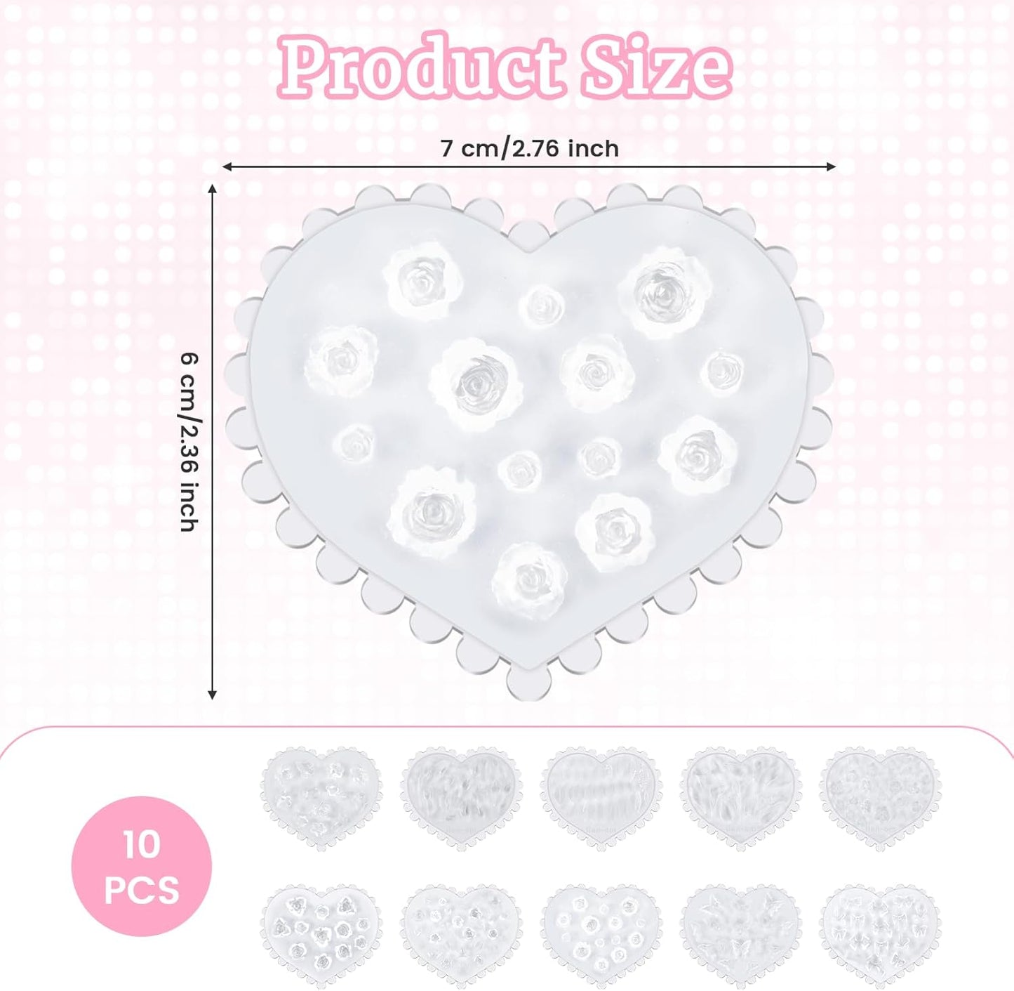 10 Pcs Polymer Clay Molds, Polymer Clay Cutters Molds for Crafts Air Dry Earrings Tools, Jewelry Mini Silicone Resin Flower Molds, Epoxy Polymer Clay Earring Cutters Shapes Making Kit Extruder