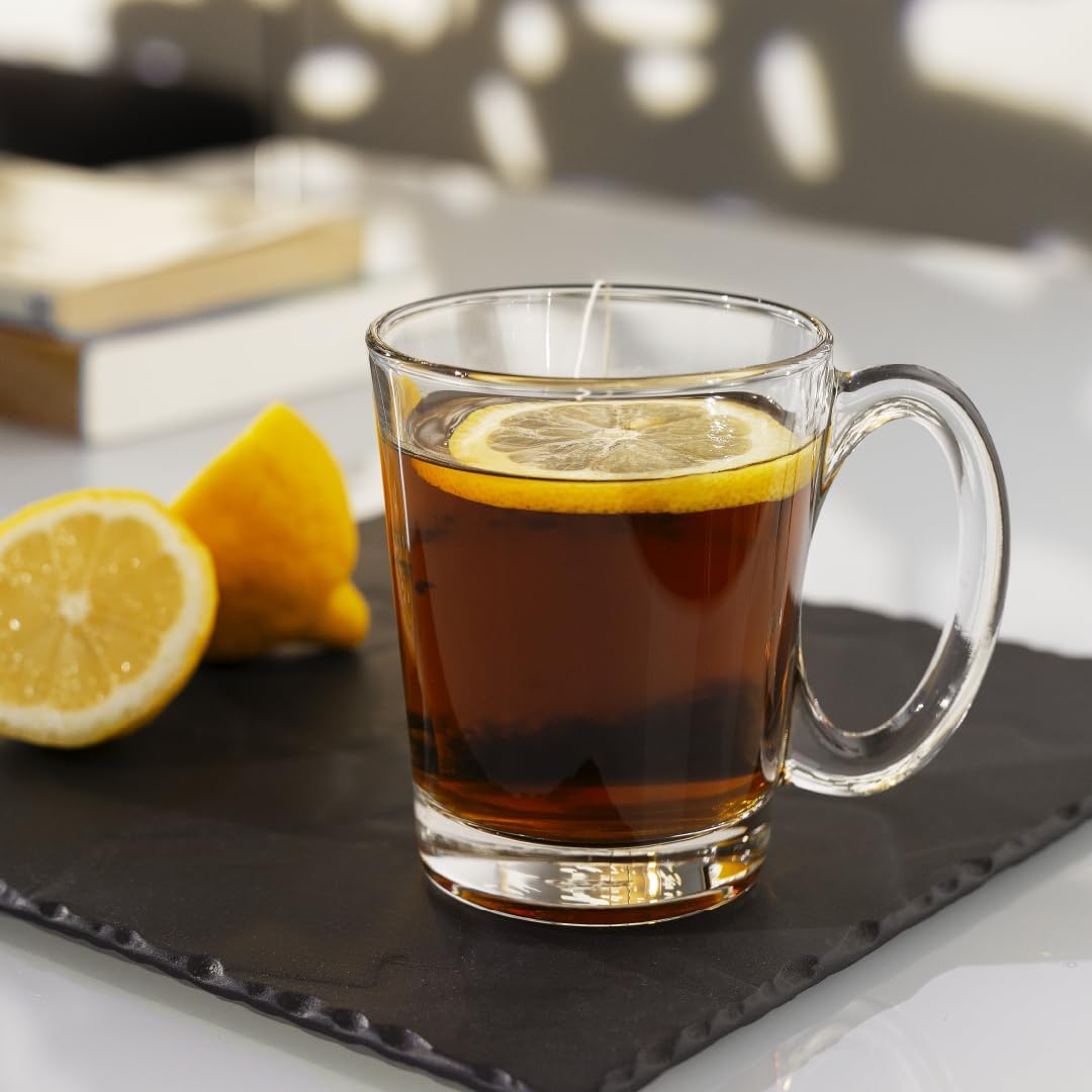 LEMONSODA Clear Large Glass Coffee Mug with Handles for Hot Beverages, Clear Mugs for Espresso, Tea, Cappucino, Latte, Juice (8.75 oz, 10.5 oz, 12 oz) (10.5 oz, Set of 48)