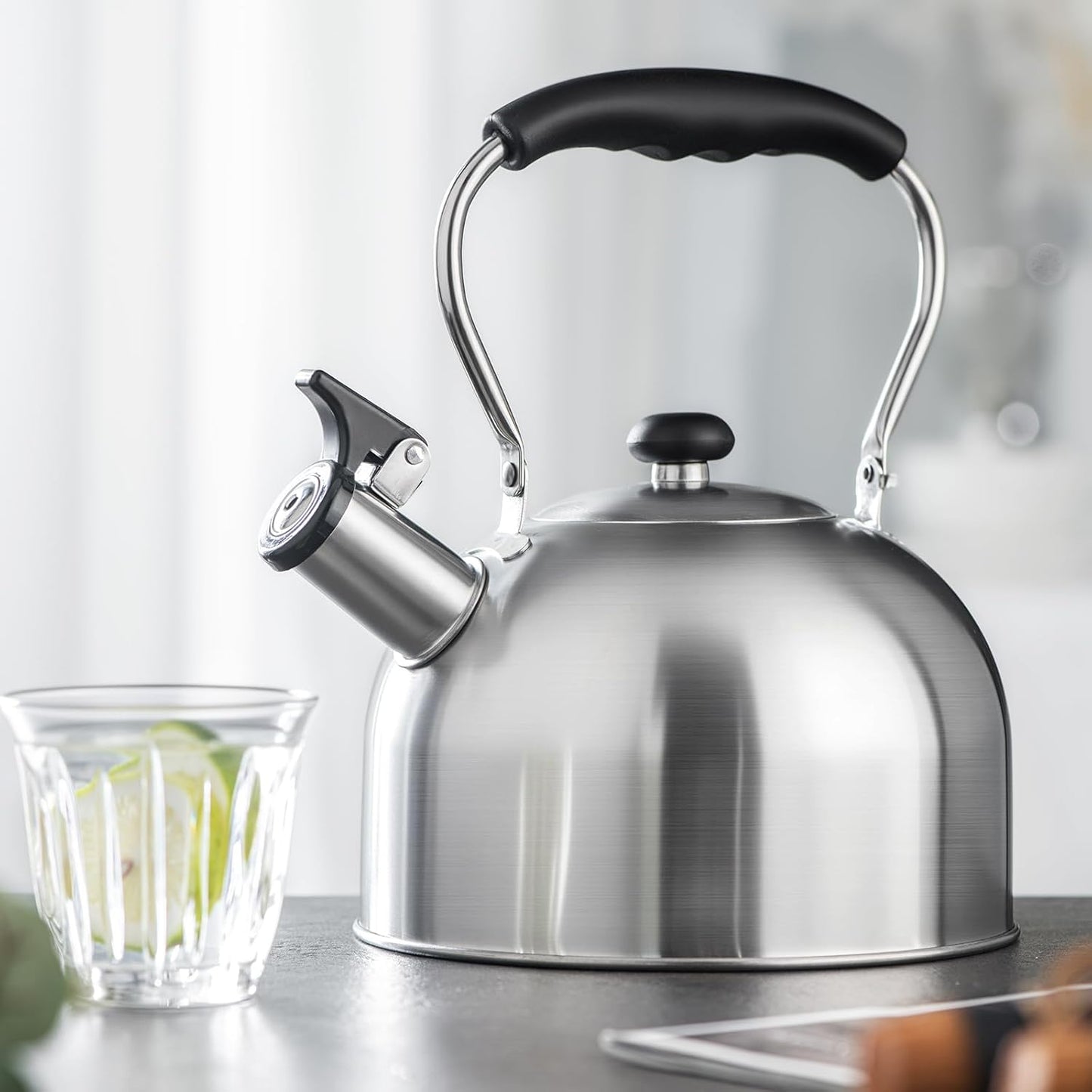 Tea Kettle – 2.64 Quart Stovetop Teapot, Stainless Steel Water Kettle for Camping & Kitchen, Foldable Handle, Gooseneck Spout – Perfect for Coffee & Tea