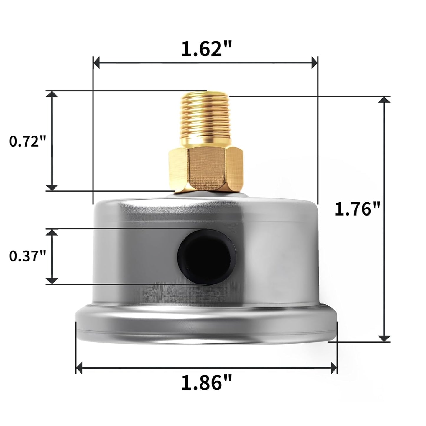Universal 0-100psi Fuel Pressure Gauge 1/8" NPT Oil Press Gauge with 3/8" Barb Inline Fuel Pressure Gauge Fitting Adapter