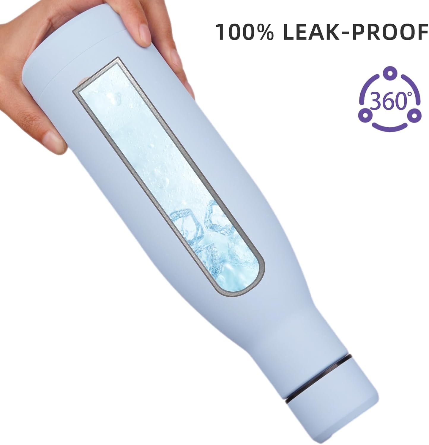 BJPKPK Insulated Water Bottle 12oz Small Stainless Steel Water Bottles Reusable Metal Thermos Keep Cold and Hot,Sky Blue