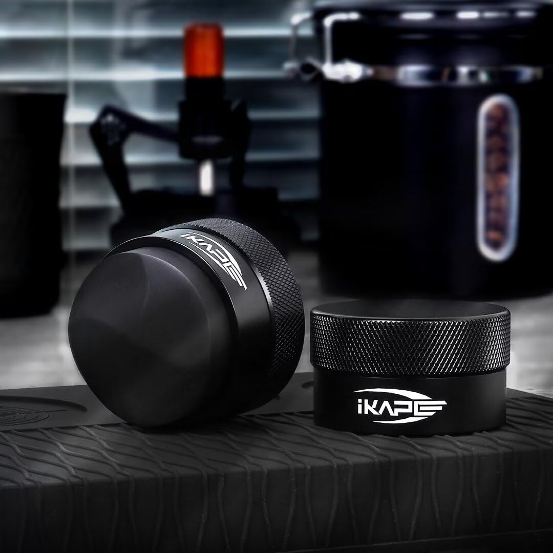 IKAPE 58MM Coffee Distributor, Black Design of Bottom Propeller, Gravity Adaptive Espresso Distributor Fits All 58.35MM Espresso Portafilter, Compatible with 58.35MM Rancilio Bottomless Portafilter