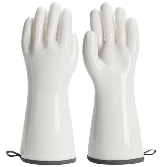 BBQ Gloves for Food Contact Grilling Gloves White, Medium