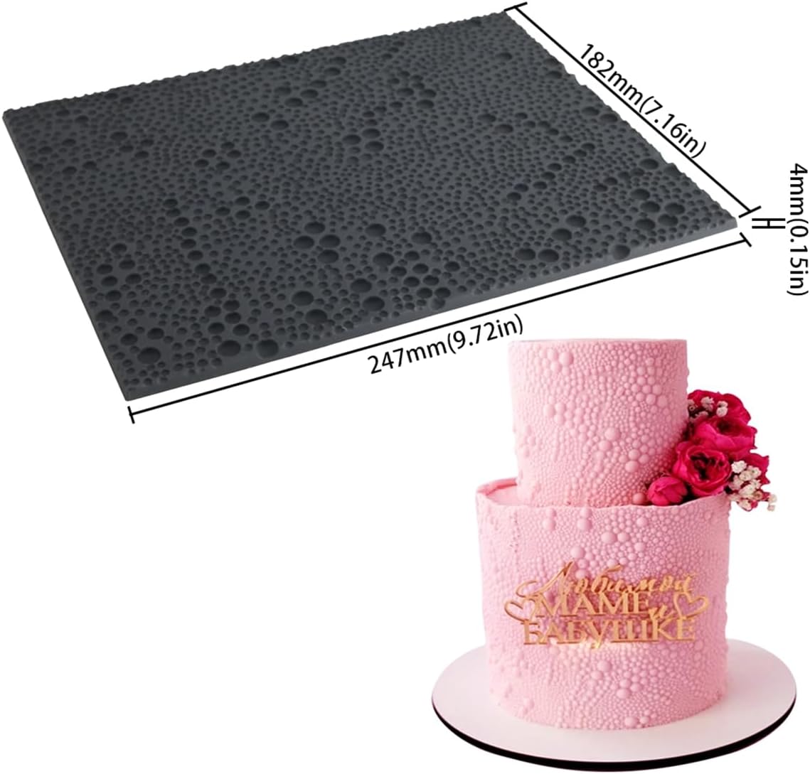 mostsom Silicone Fondant Lace Mold Cake Decorating Stencil with Pearl Pattern - Flexible Baking Mat for Cookies, Cupcakes, Chocolate - Reusable Pastry & Candy Making Tool (D_ Pearl)