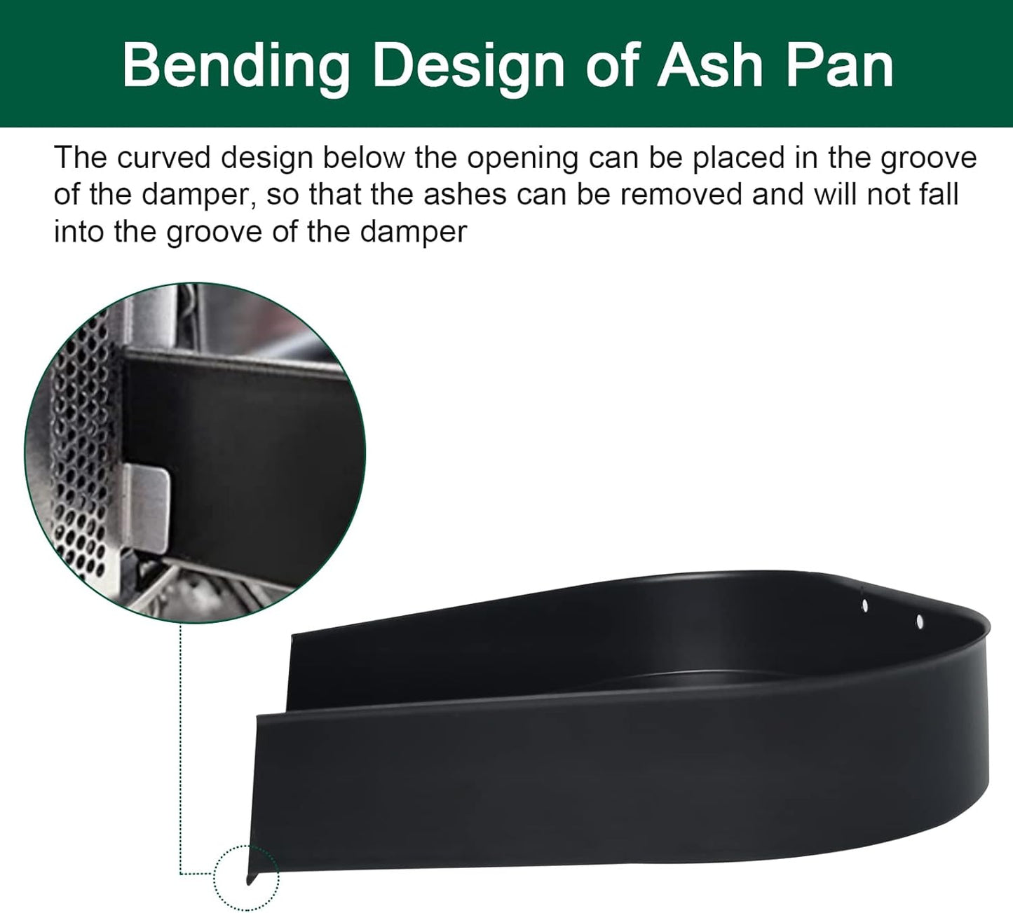 BBQ Ash Removal Pan Big Green Egg Accessories, Stainless Steel Ash Tool for BGE Primo and Other Charcoal Kamado Stove
