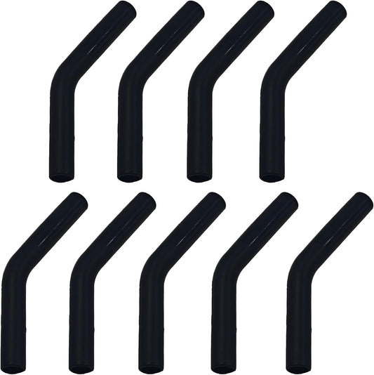 pson 9Pcs Silicone Straw Tips, Food Grade Reusable Flexible Elbow Tips Fit for 8mm Stainless Steel Metal Straws(Black)