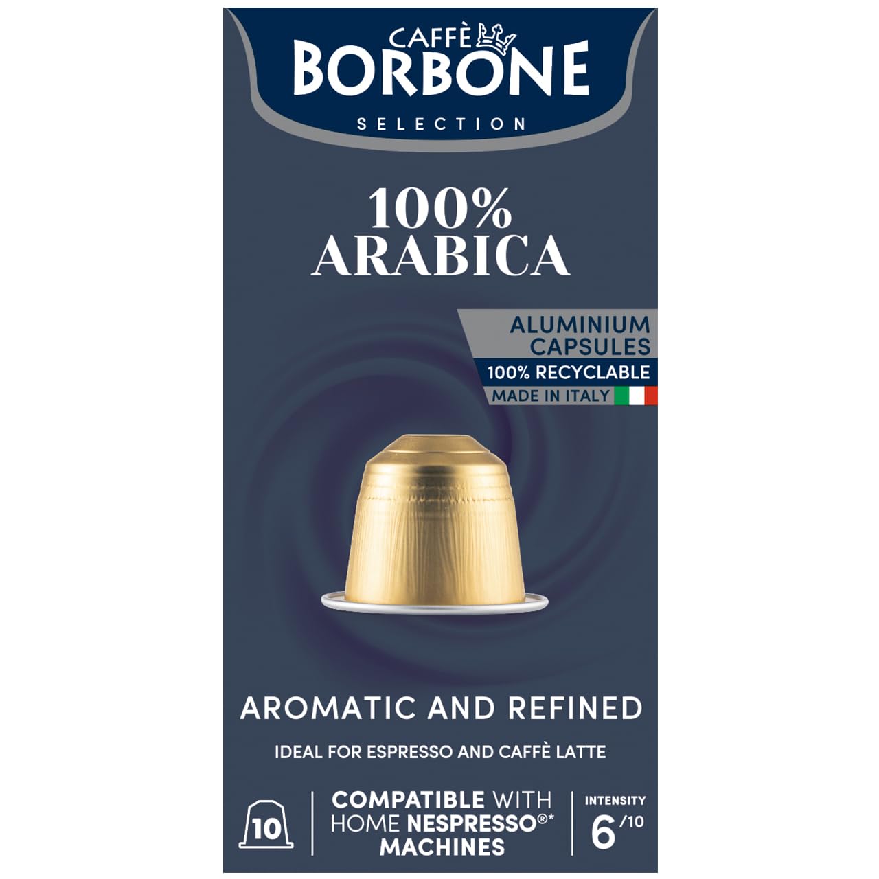 Caffe Borbone Aluminum Coffee Pods Compatible with Nespresso Original Machines, 100% Arabica, Medium Roast, Aromatic and Refined, Genuine Italian Coffee - NOT compatible with Vertuo - 100 Count