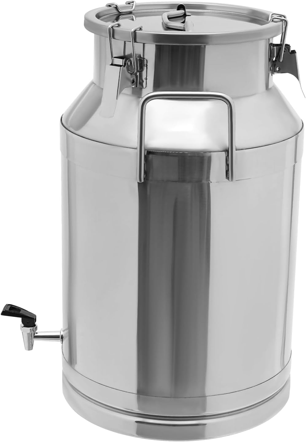 Milk Can with a Faucet,Large Liquid Container Storage,Stainless Steel Milk Bucket With Sealing Lid and Carry Handle,for Wine, Oil Storage Transport (40L/10.6 Gal,w/Faucet)