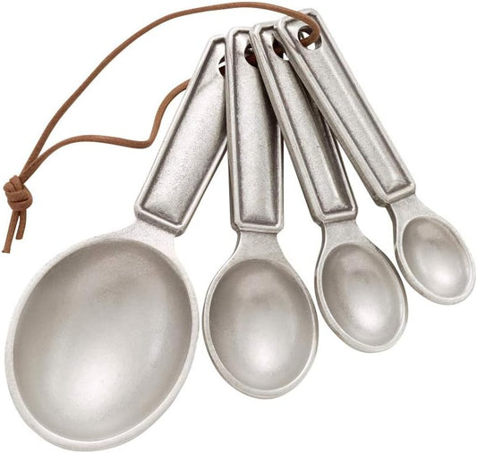 DANFORTH Queen Anne Measuring Spoon Set on Cord, Heirloom Quality Handcrafted Pewter, Made in USA