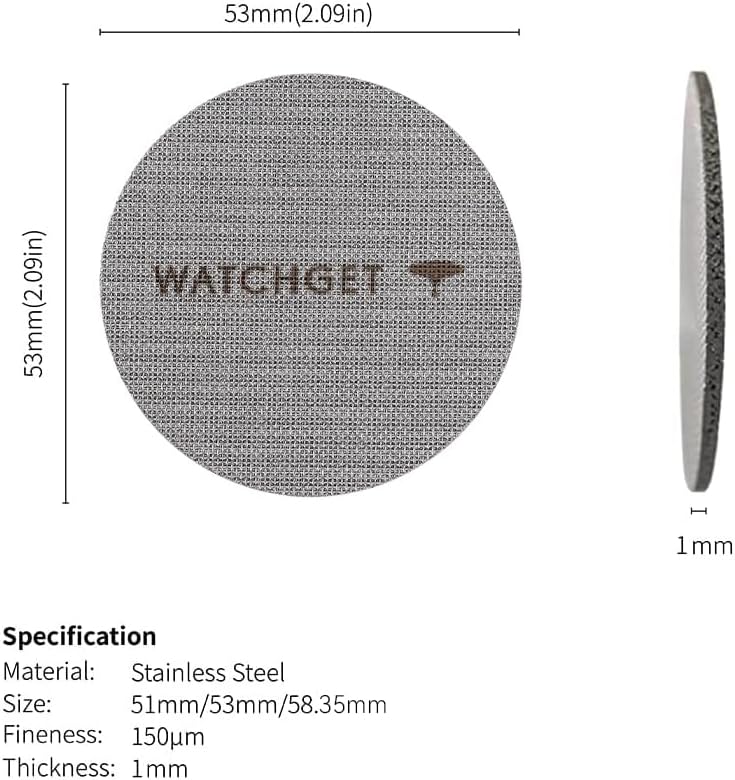 watchget 53mm Espresso Puck Screen Lower Shower Screen 1mm Thickness 150μm Metal Coffee Filter 316 Stainless Steel Reusable Espresso Screen for 54mm Portafilter Filter Basket(53mm(1mm thick))