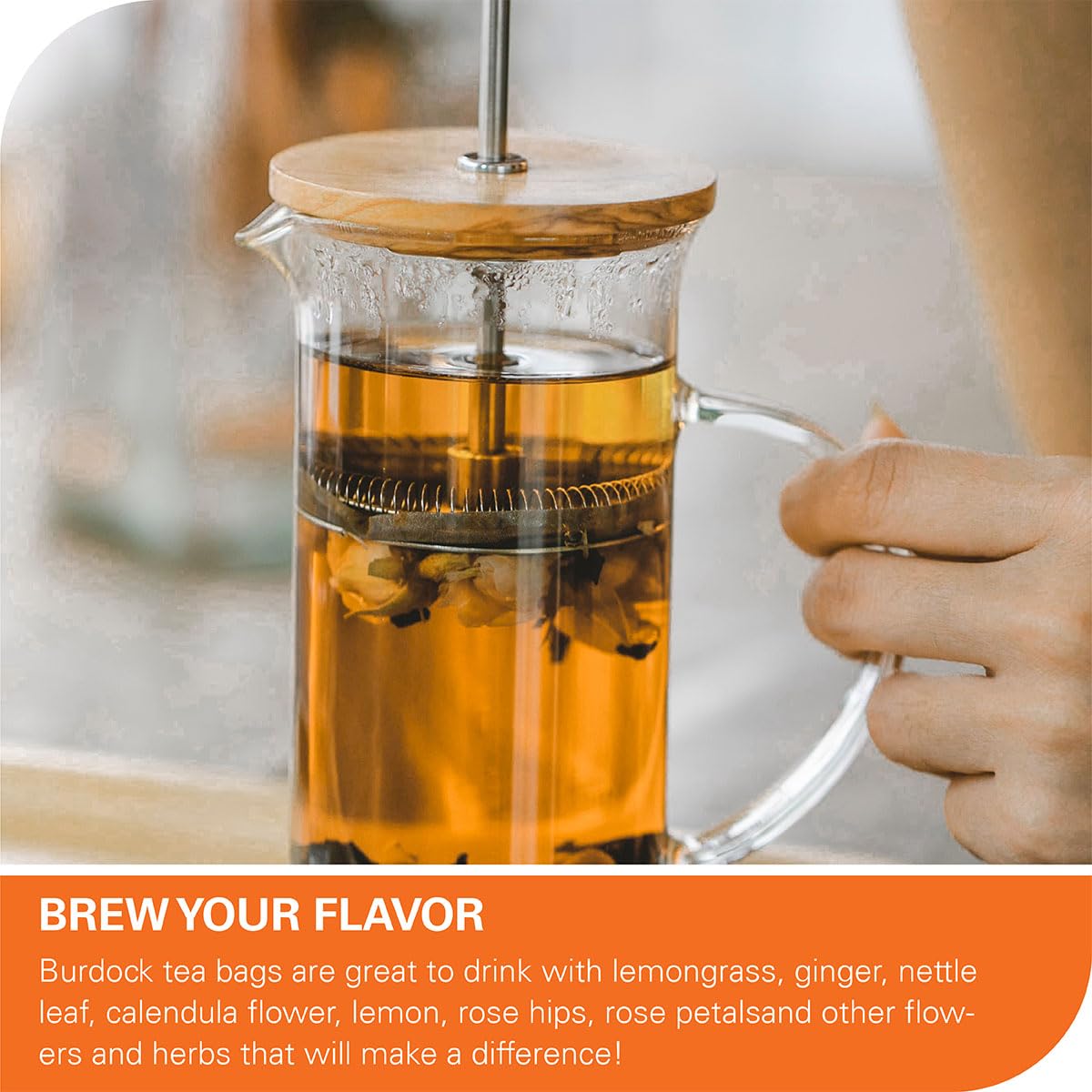 WT WEETEE Burdock Root Tea Bags, Made with 100% Pure Burdock Root, Rich in Antioxidants, Naturally Caffeine-free Herbal Tea, 100 Count