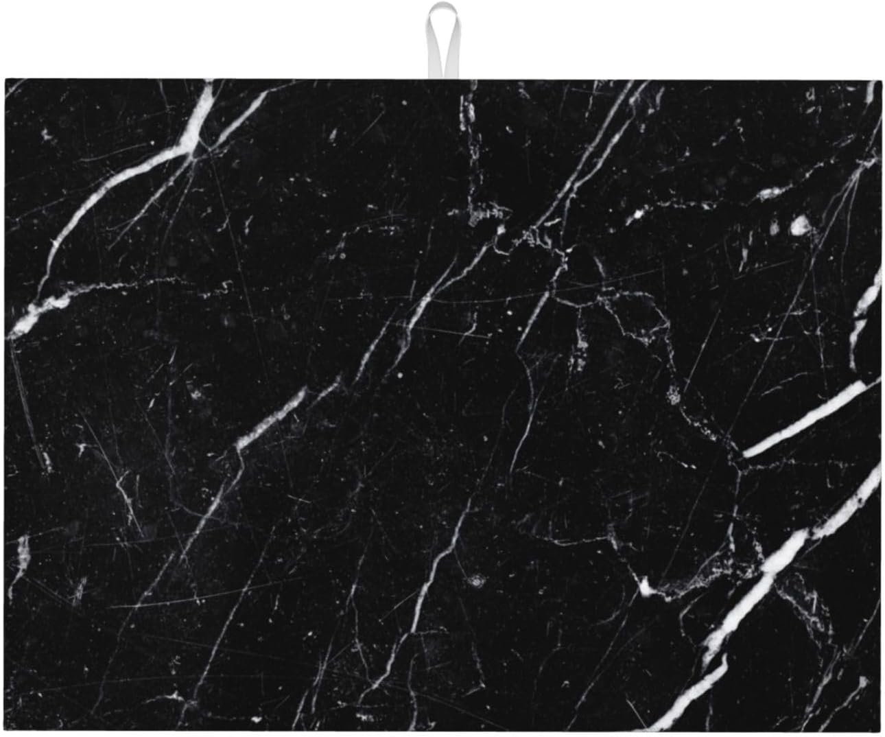 Dish Drying Mat Coffee Bar Mat for Kitchen Counter, Absorbent Dish Rack Pad Hide Stain Coffee Accessories Large Dish Drying Pad, Black Marble 18"x24"