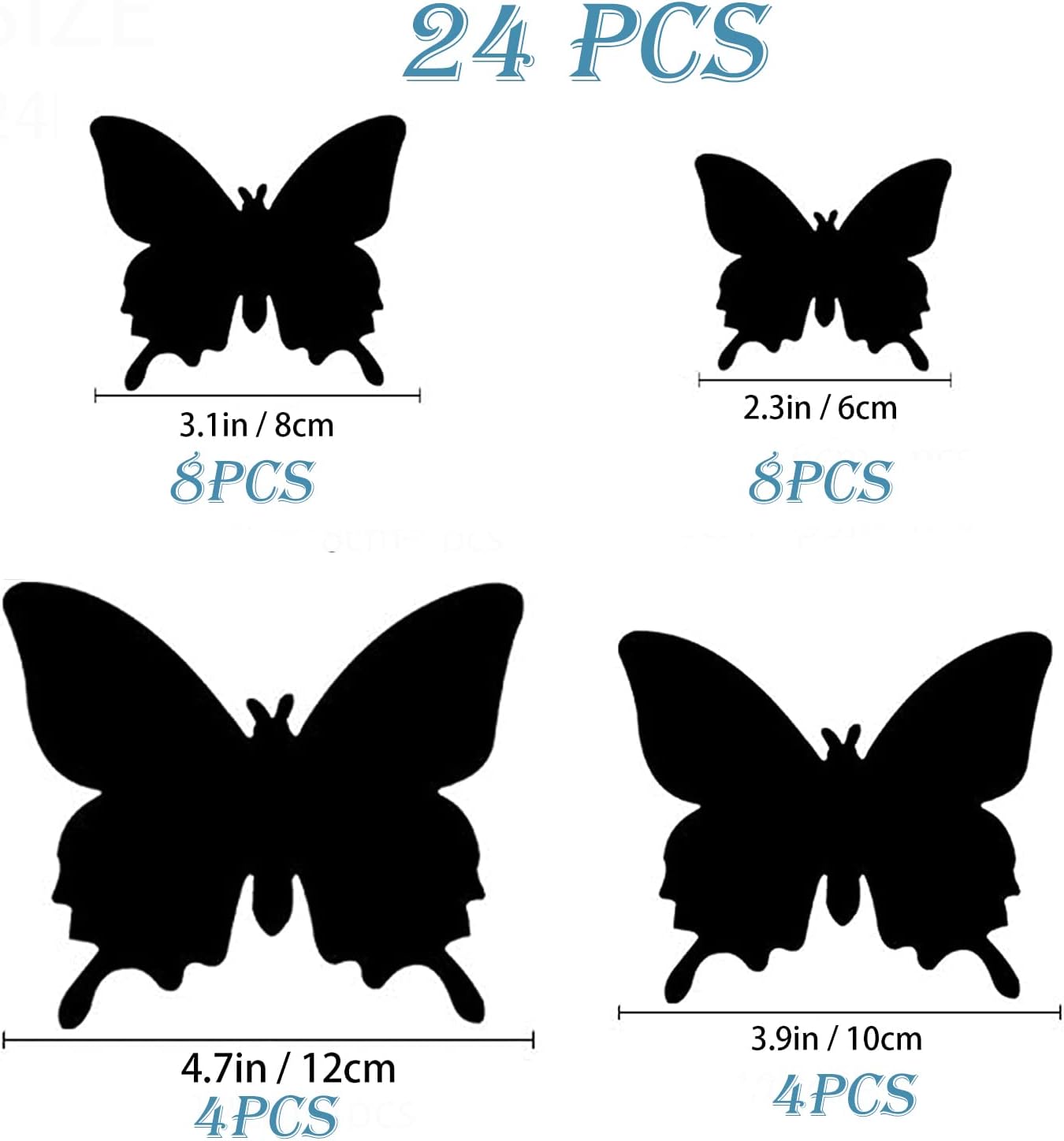 Butterfly Wall Decor 24/48 PCS, 3D Butterflies Stickers for Party Decorations with Magnets (Circl, 24)