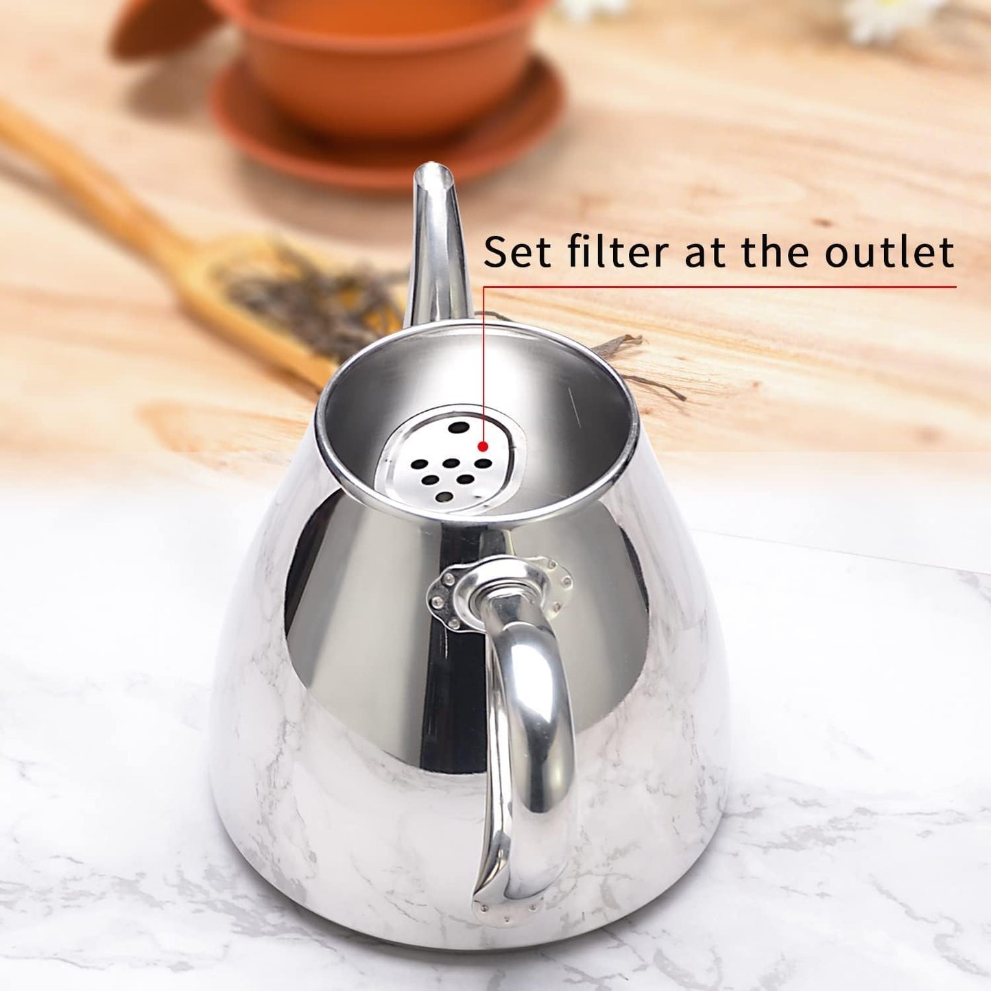 SANQIAHOME Stainless Steel Teapot Coffee Servers 2000ml