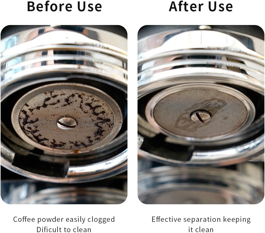 watchget 53 Espresso Puck Screen - 0.8mm Thickness Espresso Screen Double-layer Lower Shower Screen with Magnetic Nail Metal Reusable Filter for 54mm Protafilter Basket Stainless Steel Coffee Filter