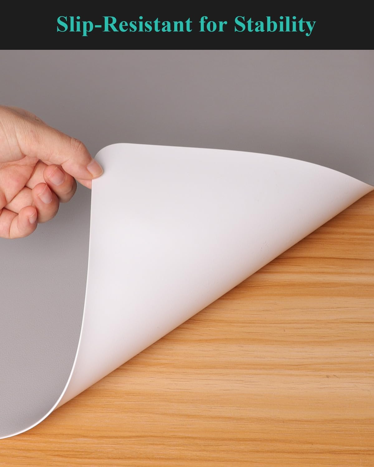 Light Gray Plastic Table Cover Protector, 36" x 54" Waterproof Easy Flat PVC Desk Pad Mat, 1.5mm Thick Rectangle Vinyl Table Top Protector for Dining Room Table, Office, Dresser