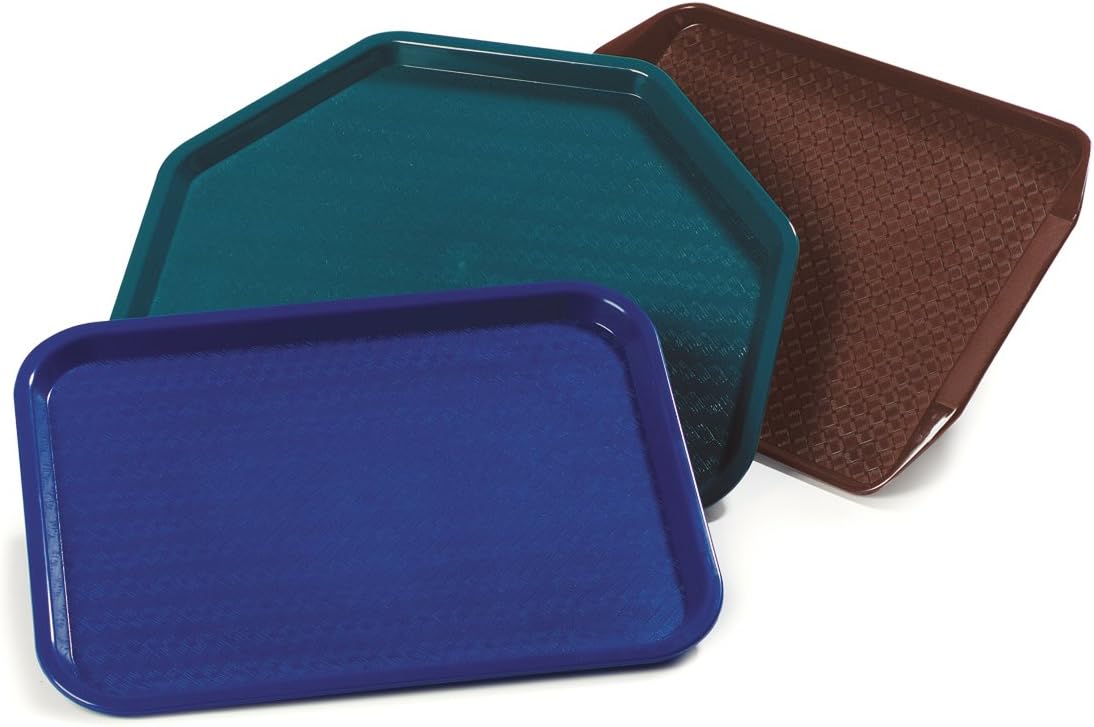 Carlisle FoodService Products Cafe Plastic Fast Food Tray, 14" x 18", Chocolate
