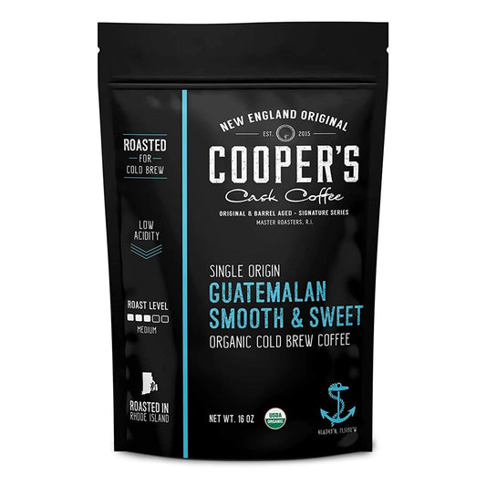 Organic Cold Brew Coffee - Guatemalan Coffee Beans Crafted For Cold Brewing - Whole Bean, Medium Roast, 16oz (Whole Bean)