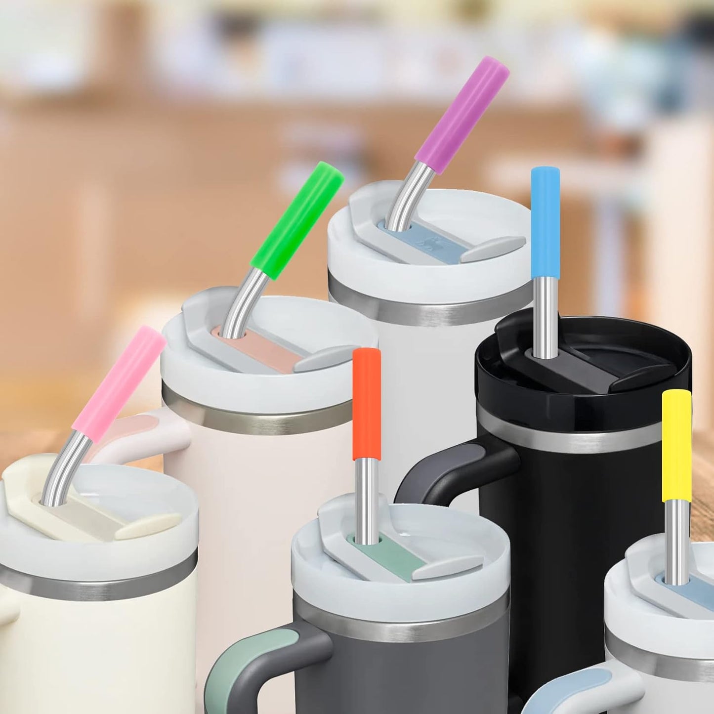 Stainless Steel Replacement Straws for Stanley Adventure Travel Tumbler (6 Straws with Tips for 40oz)