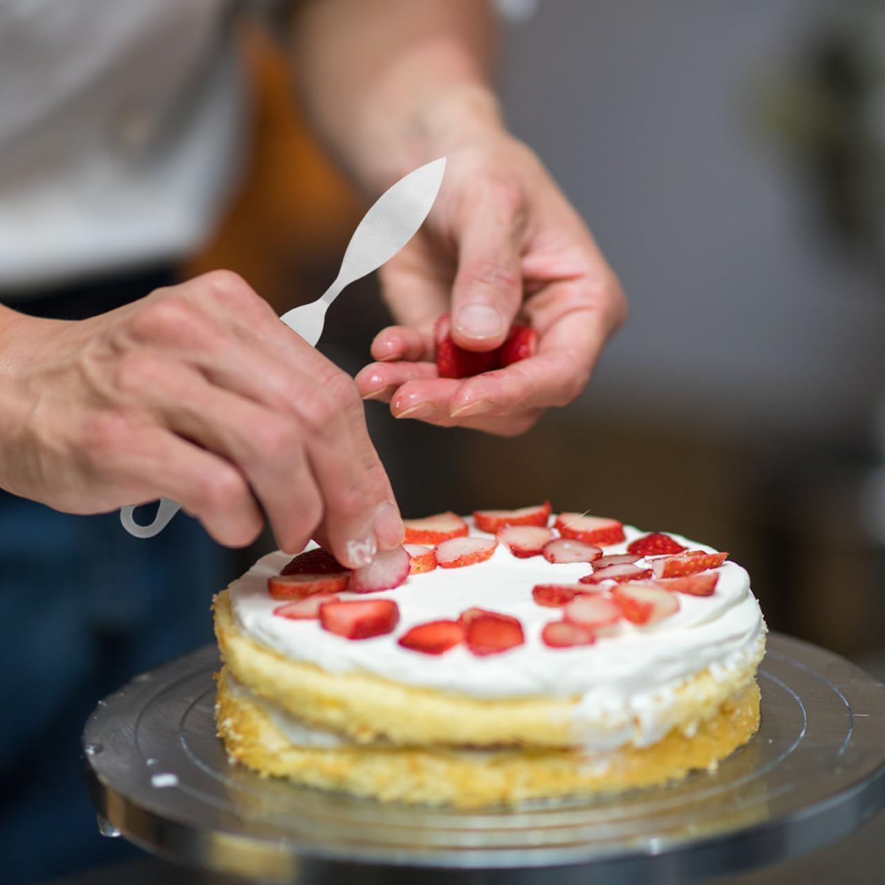 PRETYZOOM Cake Cream Spatula, 5 Shapes Stainless Steel Frosting Baking Tool, Icing Oil Painting Spatula, Cake Decorating Tool