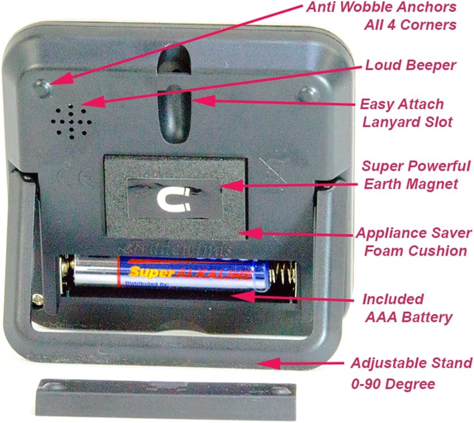 Elegant Digital Kitchen Timer Stainless Steel - Silver - Strong Magnetic Back - Kickstand - Loud Alarm - Large Display - Auto Memory - Auto Shut-Off - Model eT-26 (Silver) by eTradewinds
