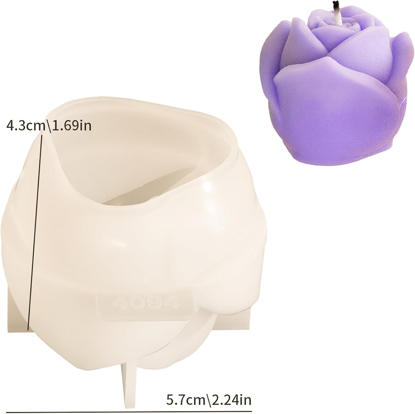 2 Pack Rose & Succulent Silicone Molds for Candle Making & Home Decor