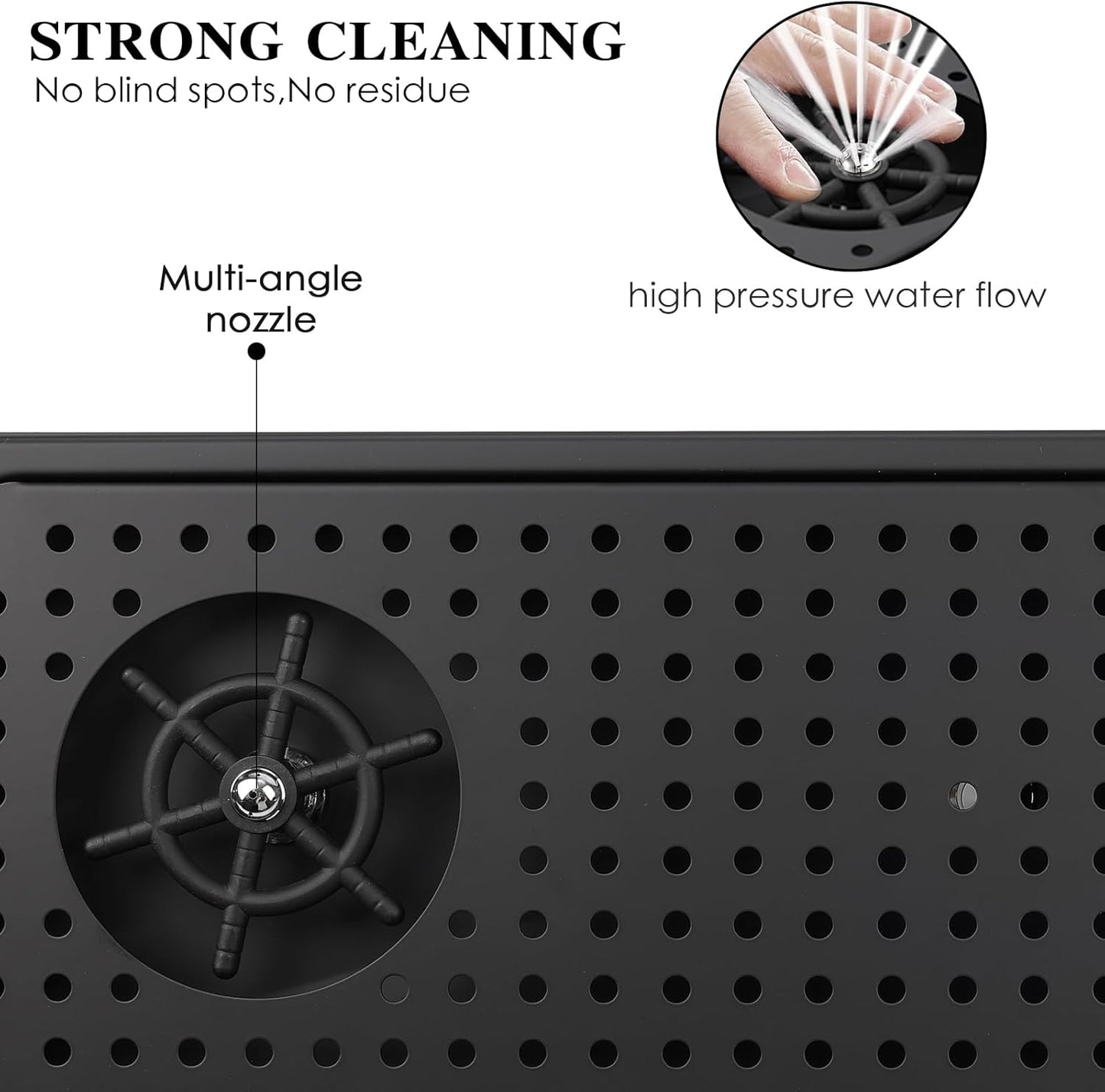 Pitcher Washer, Espresso Washer, Drainage And Drip Tray Stainless Steel Bar Glass Washer Is The Sink, And The Cup Spray Washer Is The Home Kitchen Hotel Cafe Restaurant (KF28-Black)