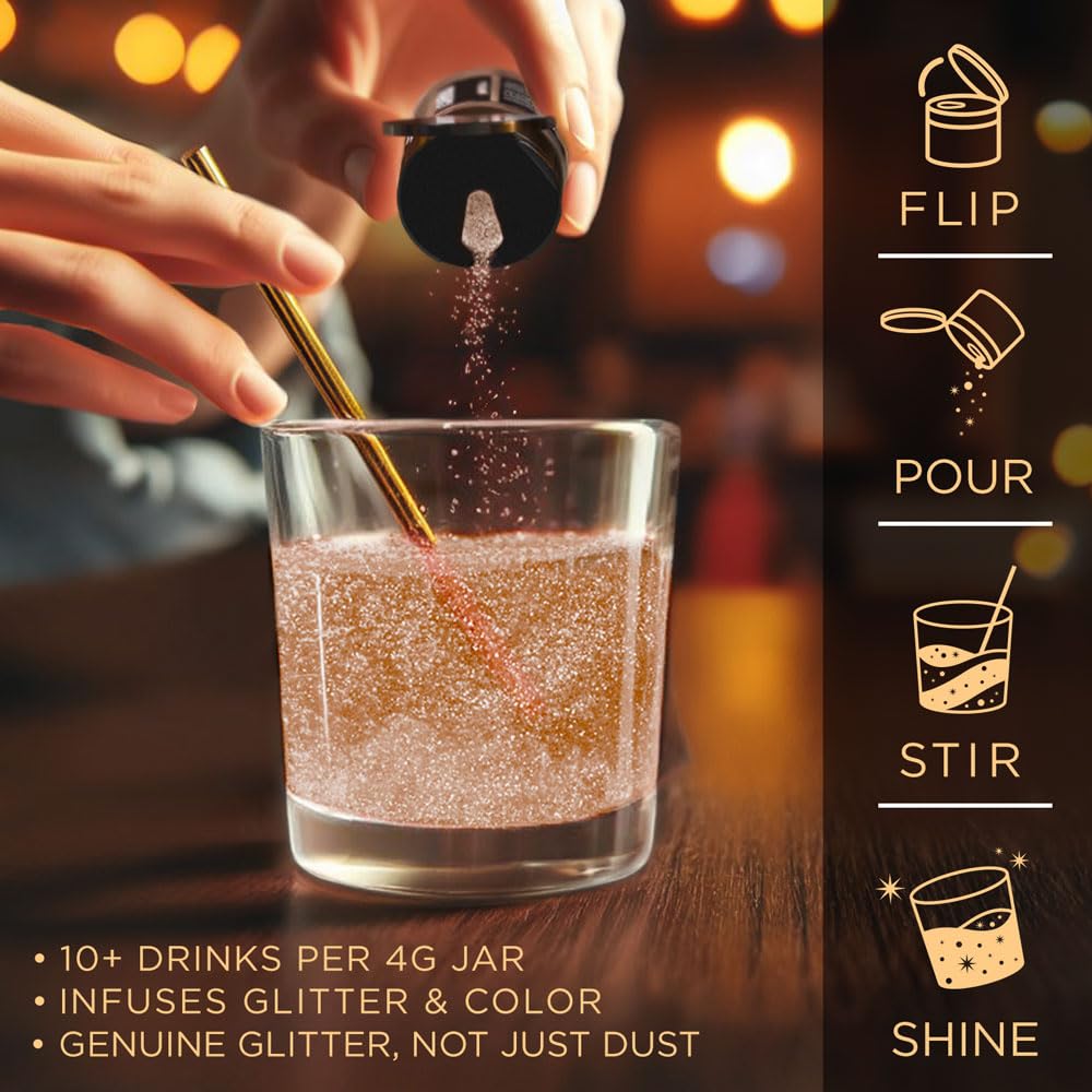 Brew Glitter Copper Edible Drink Glitter 1x 4g Jar for Cocktails, Beer, & Beverages
