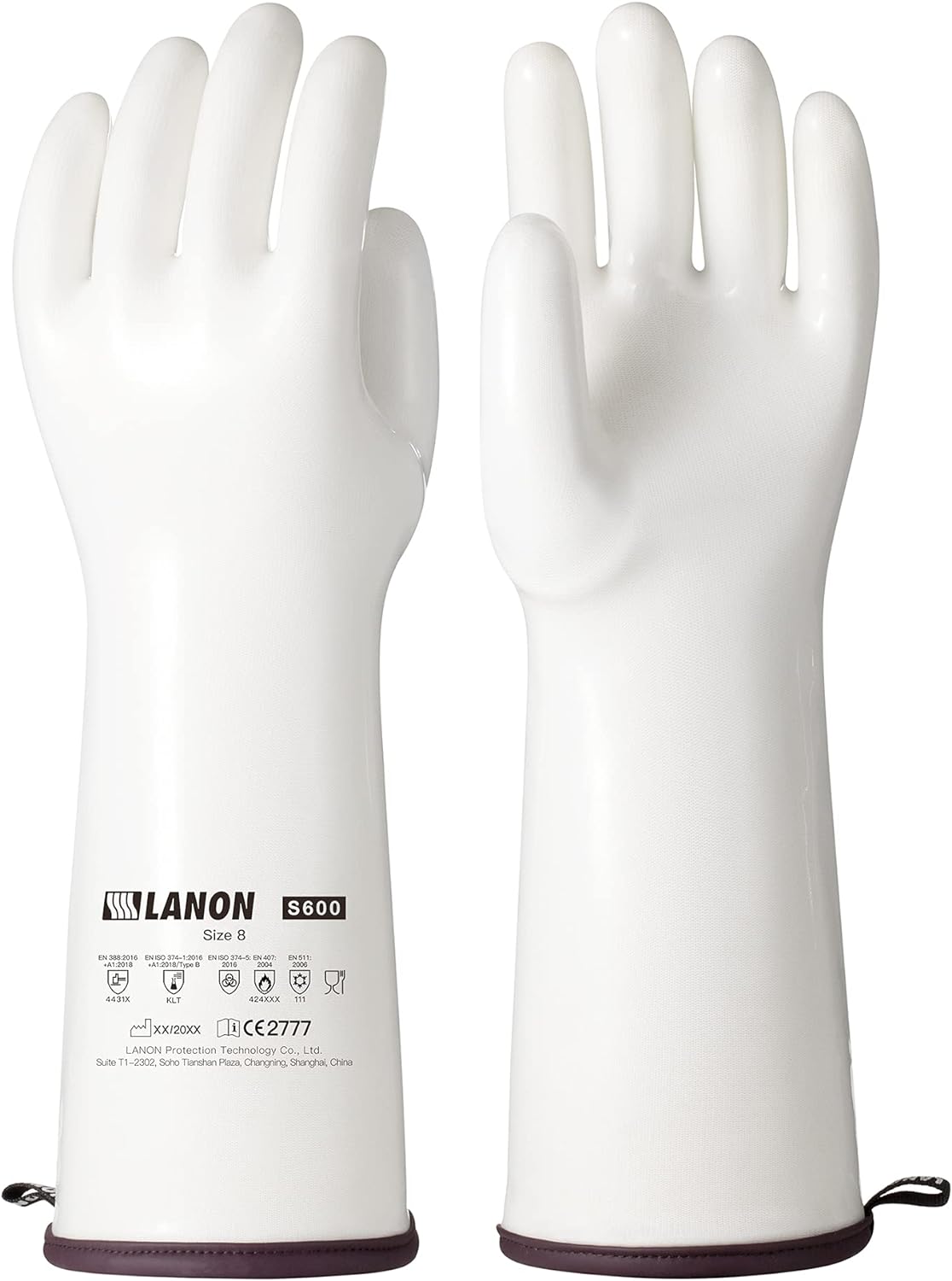 LANON 15" Liquid Silicone Heat Resistant Oven Gloves, Food Grade, CoralAir Liner, Waterproof, Extra Long, Medium