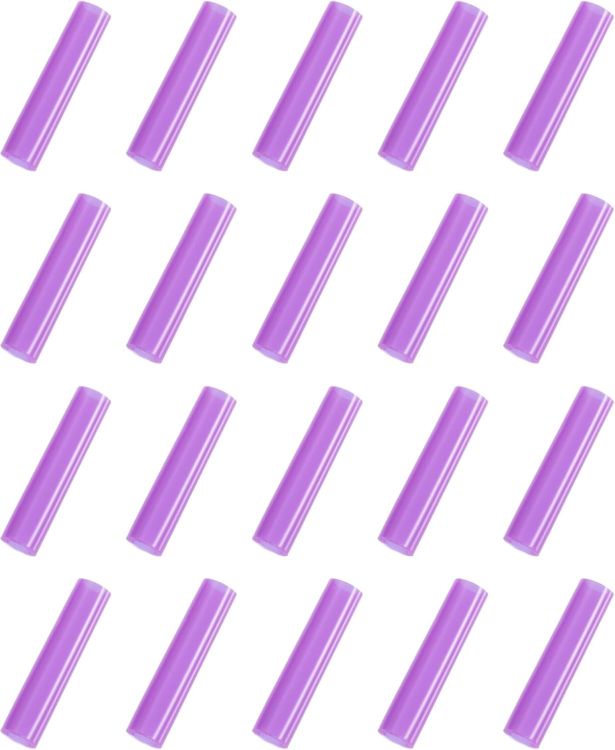 uxcell 20Pcs Silicone Straw Tips, Metal Straw Covers, Soft Reusable Straws Tips Fit for 6mm/0.24" OD Stainless Steel Straws (Purple)