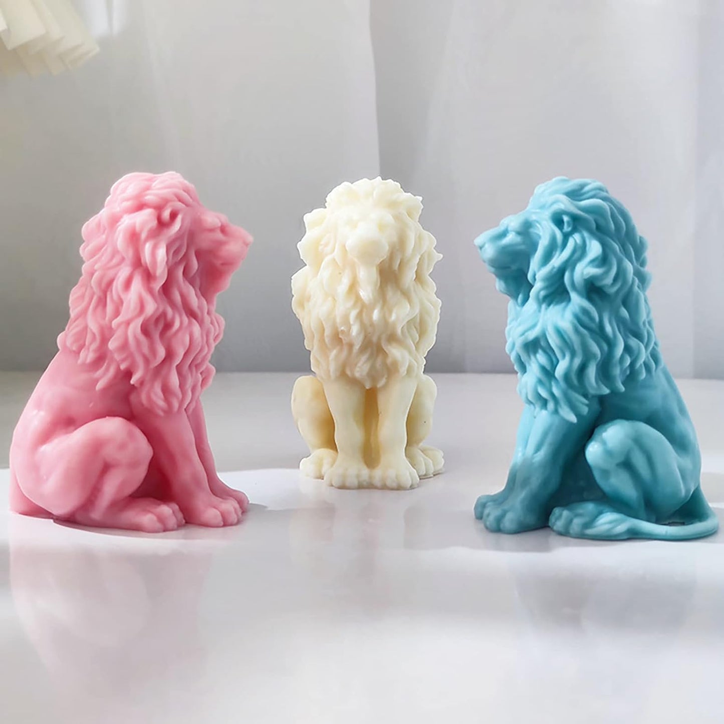3D Lion Candle Animal Resin Mold - Resin Casting Silicone Molds for Home Decor & Candle Making Wave Spiral Mold