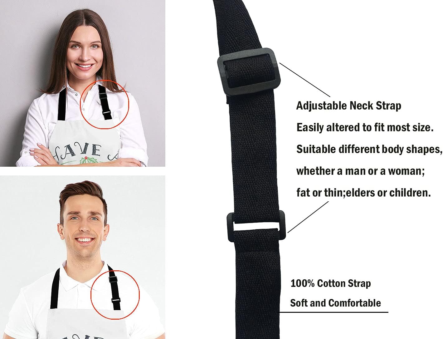 Have a holly jolly Christmas Adjustable Bib Apron Kitchen Cooking Baking Gardening Apron for Women Men