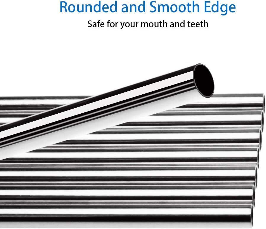 [24 PCS] Extra Long 10.4 inch Value Pack Reusable Stainless Steel Straws Combinations, Tomorotec Metal Straw Sets with Cleaning Brushes, 12 Straight 12 Bent For Tumblers Beverage Drinks Cocktail