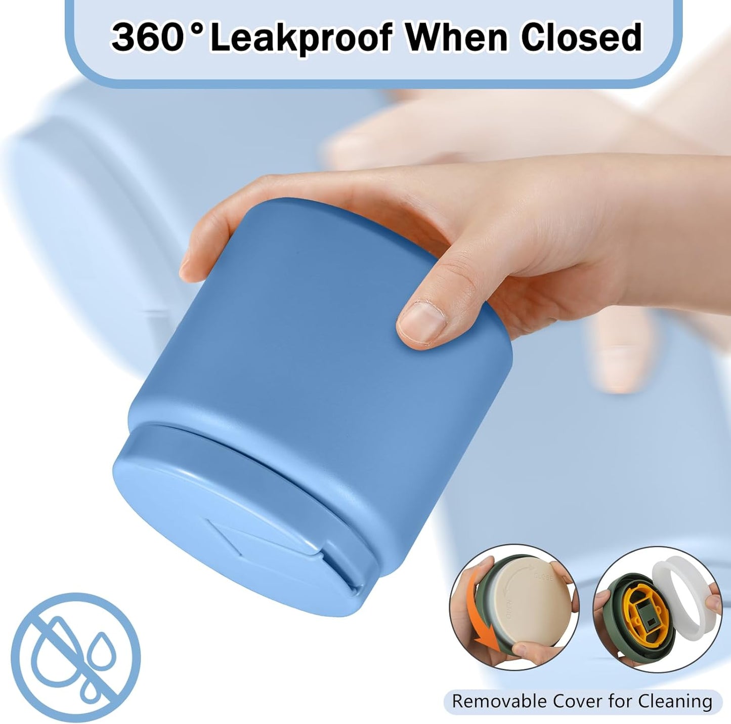 26oz Kids for Hot Food, Insulated Vacuum Food Jar with Buckle Lid, Stainless Steel Wide Mouth Leak Proof Insulated Lunch Container for School Picnic Travel, Sky Blue