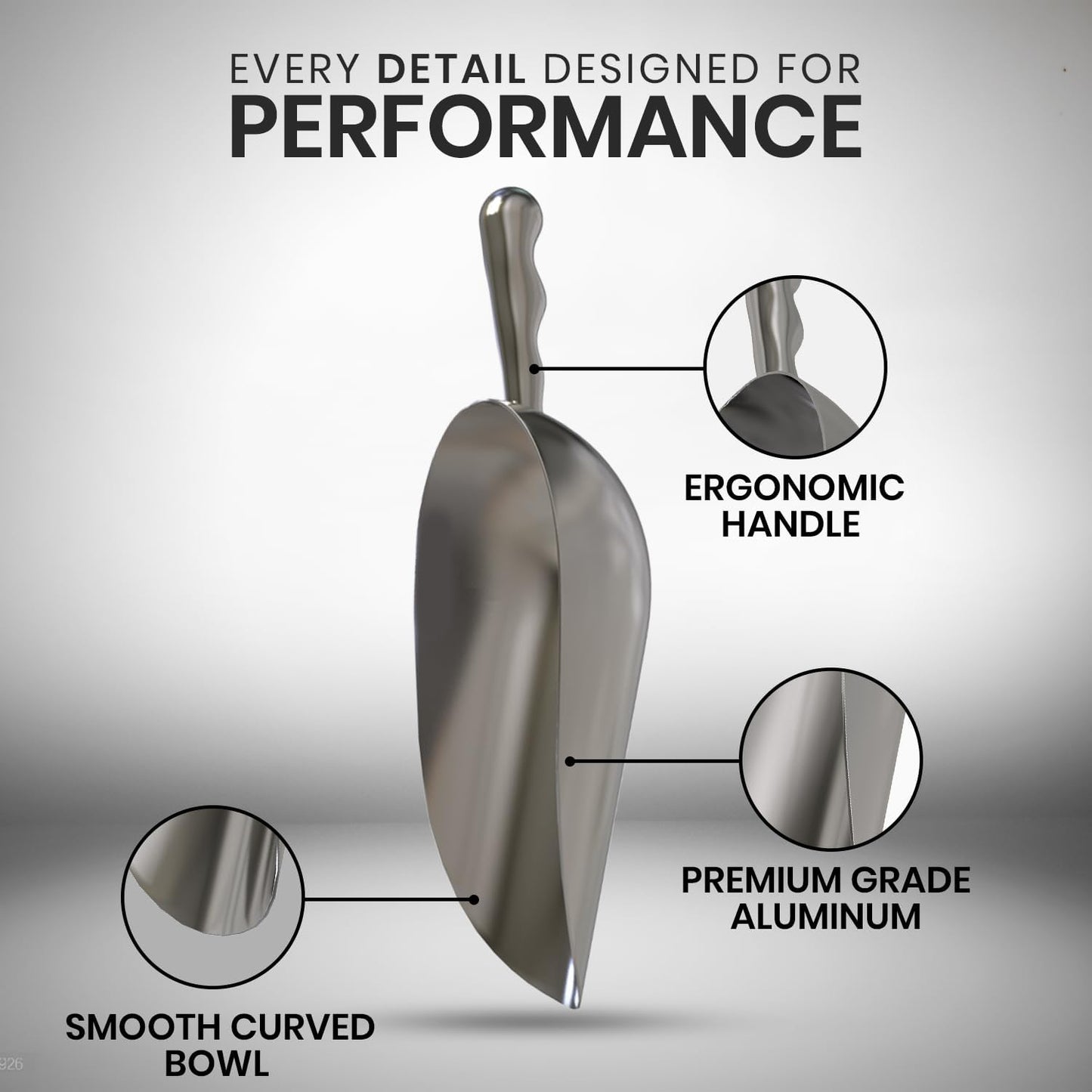 Rattleware 5 oz Aluminum Scoop – Multifunctional, Lightweight Measuring and Pouring Tool for Coffee Beans, Flour, Sugar, Ice, Pet Food, Candy & More – Durable & Versatile Kitchen Accessory