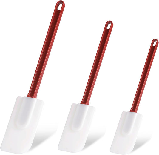 Silicone High Heat Spatula Set, 3pc (9.5/14/16Inches) - Commercial Rubber Spatula for Cooking