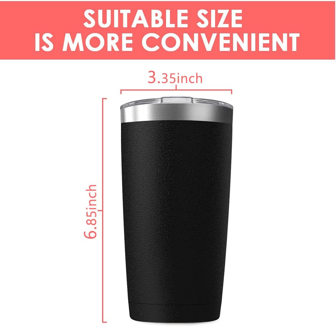 6 Pack 20oz Tumbler Vacuum Insulated Travel Mug with Lids, Stainless Steel Double Wall Bulk Cup for Home, Office, Outdoor Suitable for Vehicle Cup Holders(White)