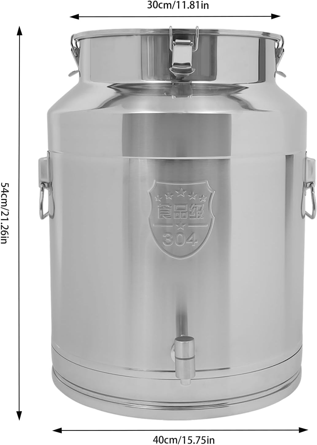 Thickened Stainless Steel Milk Can Large Liquid Container Storage,Stainless Steel Milk Bucket With Faucet, Sealing Lid and Carry Handle,for Wine, Oil Storage Transport (64L/16.90Gal)