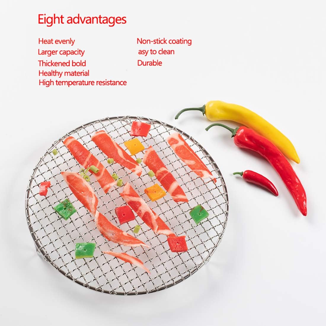Versatile Round 304 Stainless Steel Cooling Rack Baking,Heat Resistant Rust Proof Sturdy Durable Dia 9.8"