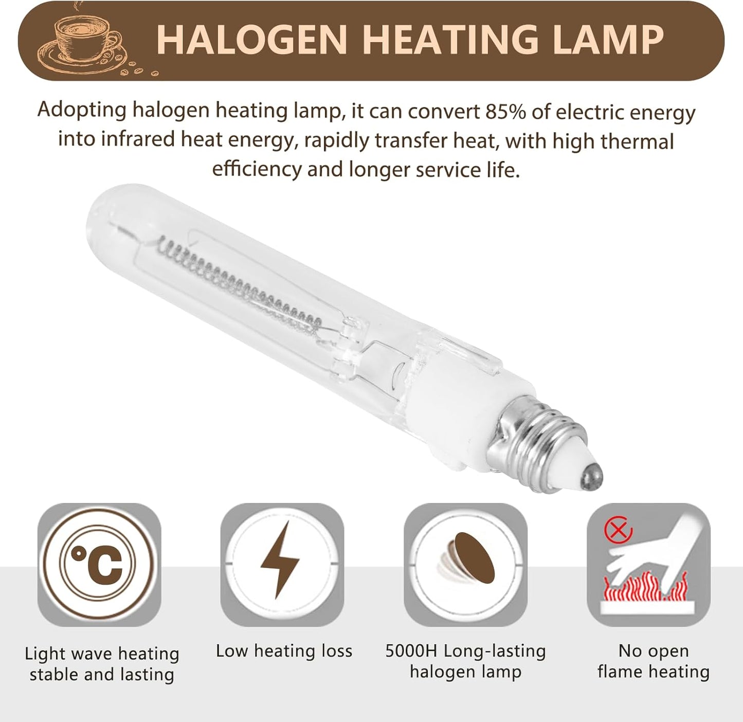 YUCHENGTECH Halogen Beam Heater Burner Smart Siphon Beam Heater for Hario Yama Syphon Coffee Maker (Upgrade 110-120V) (110V)
